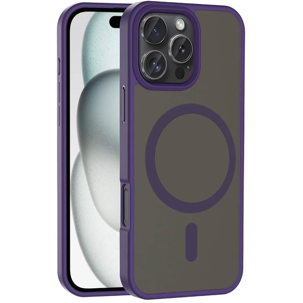 Apple iPhone 16 Pro Kılıf M-safe Şarj Özellikli Mat Arka Yüzey  Sio Kapak ürün görseli