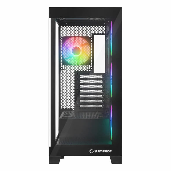 Rampage Hydra V2 Black USB 3.2 ARGB eATX Mid Tower Siyah Kasa - Resim 2