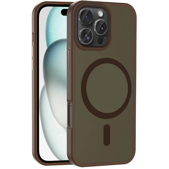 Apple iPhone 16 Pro Kılıf M-safe Şarj Özellikli Mat Arka Yüzey  Sio Kapak ürün görseli