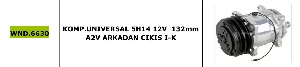 KLİMA KOMPRESÖRÜ>UNIVERSAL 5H14 12V  132mm A2V ARKADAN CIKIS I-K - WONDO-6630 - 1