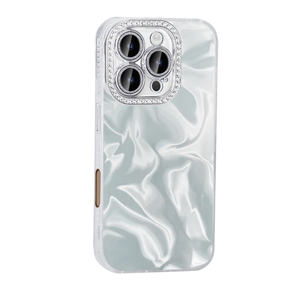 Apple iPhone 16 Pro Max Kılıf Airbagli Parlak Taş Detay Tasarımlı  Esila Kapak - Resim 4