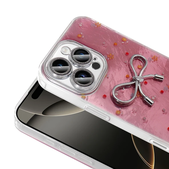 Apple iPhone 16 Pro Kılıf Kamera Korumalı Figürlü  Ponti Silikon Kapak - Resim 4