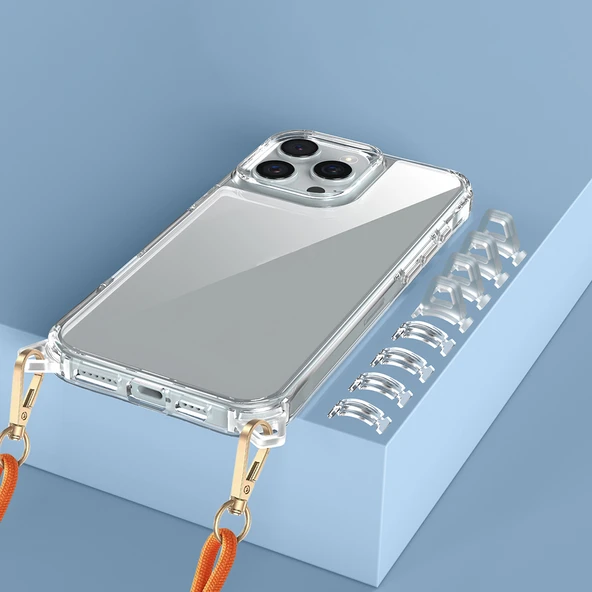 Apple iPhone 16 Pro Max Kılıf Airbagli Takılabilir Askı Aparatlı  Snap Silikon Kapak - Resim 4