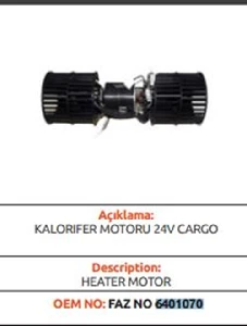 KALORİFER MOTORU-24V PERVANELİ CARGO - FAZ-6401070 ürün görseli 1