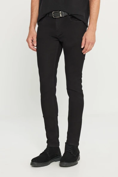 Altınyıldız Classics Erkek Siyah Ekstra Slim Fit Dar Kesim Rıss Pamuklu Esnek Denim Jean Kot Pantolon - 2