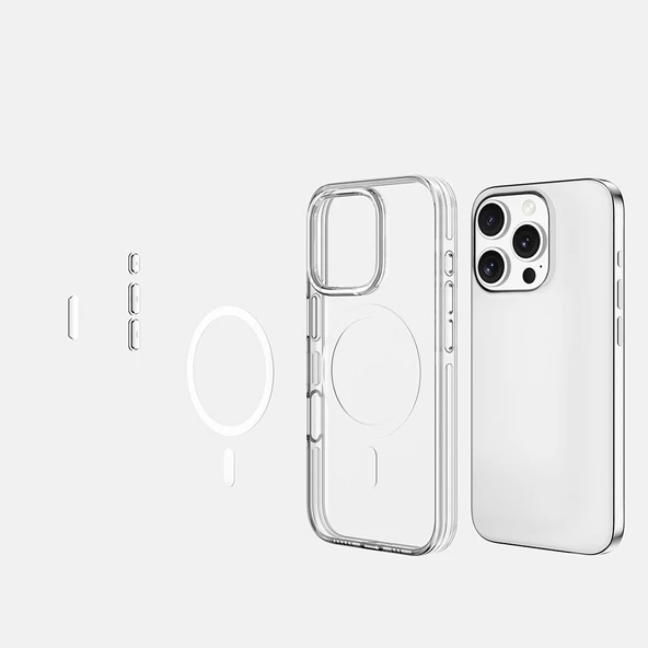 Apple iPhone 16 Pro Max Kılıf M-safe Şarj Özellikli Kamera Korumalı  Kripto Kapak - Resim 6