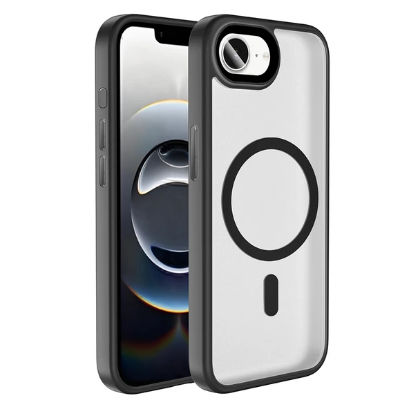 Apple iPhone 16E Kılıf Mat Arka Yüzey Wireless Şarj Özellikli  Flet M-safe Kapak ürün görseli