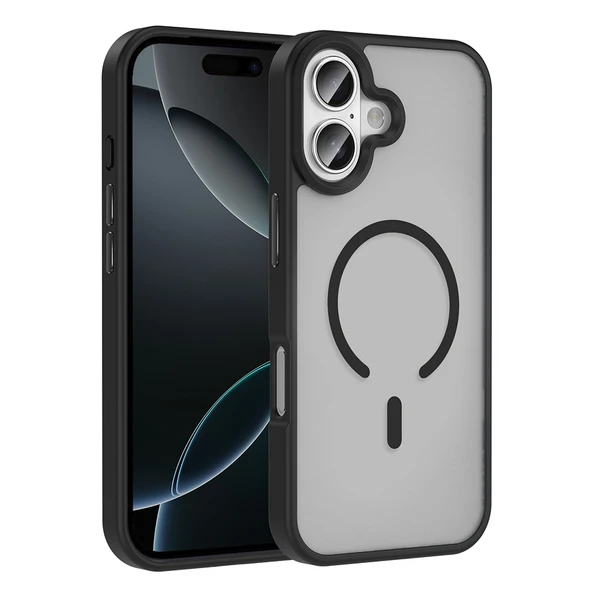 Apple iPhone 17 Kılıf M-safe Şarj Özellikli Mat Arka Yüzey Zore Sio Kapak - 1