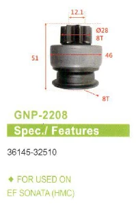 MARŞ DİŞLİSİ>(KMD-5493)8DISHYUNDAIACCENT-ELENTRA-I30-SONATA - GENON-GNP-2208 ürün görseli 1