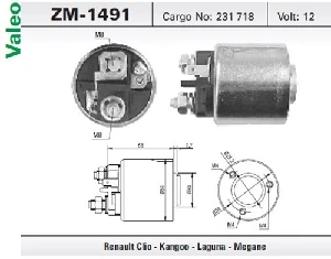 MARŞ OTOMATİĞİ-VT-12V-R.CLIO-R11-R19-KANGOO-LAGUNA-MEGANE 3D FISLI-594208 - ZM-1491 ürün görseli