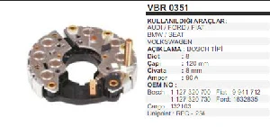 DİYOT TABLASI-BT AUDI-VW.8D.120MM FİŞLİ RB51H - VERTEX-VBR0351