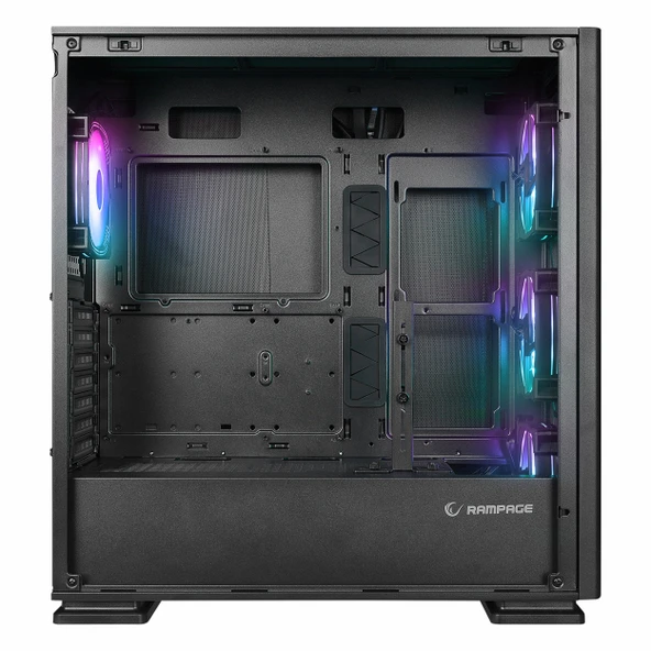 Rampage Vanguard V2 Black USB 3.2 RGB eATX Mid Tower Siyah Kasa - Resim 4