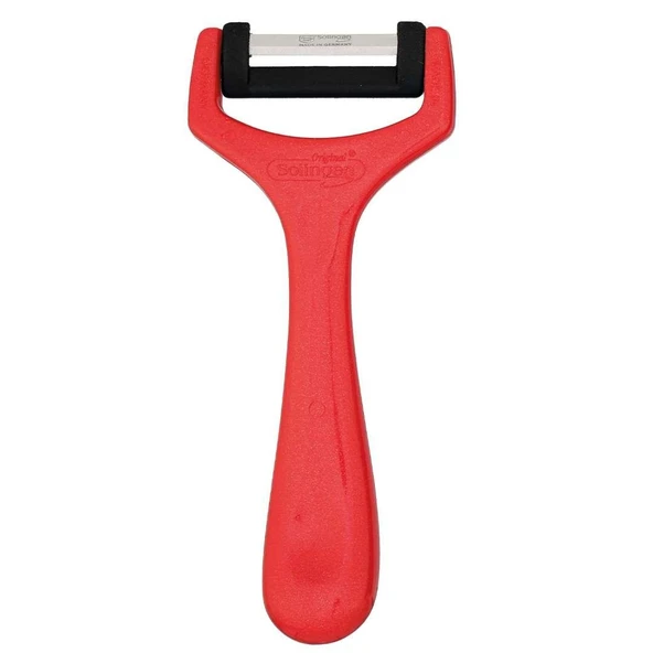 Solingen Pırıltılı Kırmızı Sapan Soyacak – Paslanmaz Alman Çeliği, Ergonomik Sap, Yüksek Keskinlik - Resim 3