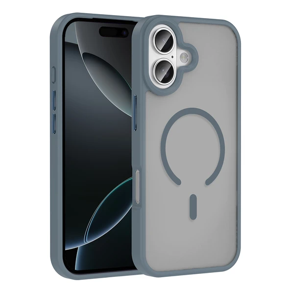 Apple iPhone 17 Kılıf M-safe Şarj Özellikli Mat Arka Yüzey Zore Sio Kapak - 1