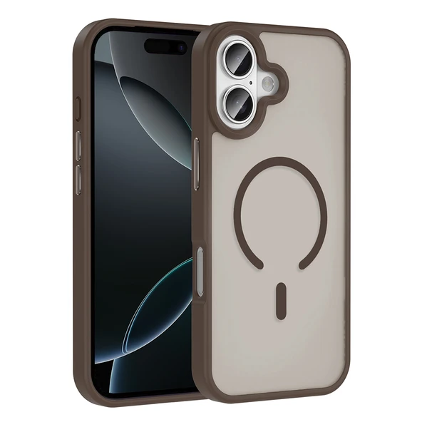 Apple iPhone 17 Kılıf M-safe Şarj Özellikli Mat Arka Yüzey Zore Sio Kapak - 1