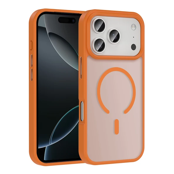 Apple iPhone 17 Pro Max Kılıf M-safe Şarj Özellikli Mat Arka Yüzey Zore Sio Kapak - 1