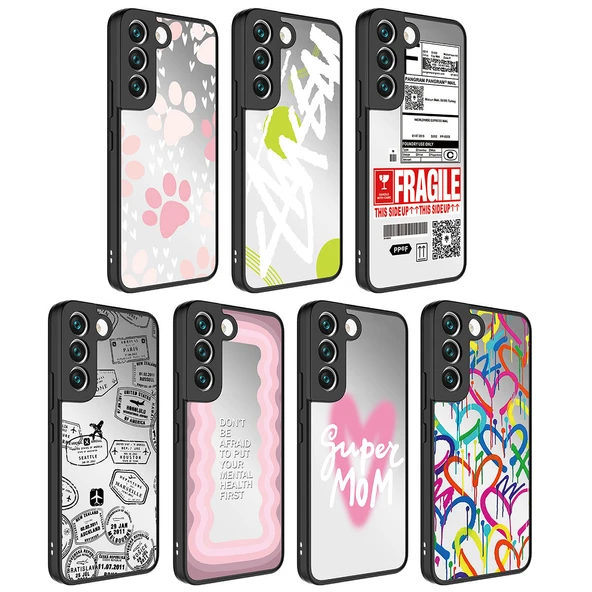 Galaxy S21 FE Kılıf Aynalı Desenli Kamera Korumalı Parlak  Mirror Kapak - Resim 3