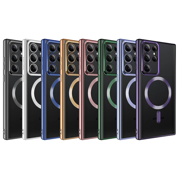 Galaxy S22 Ultra Kılıf M-safe Wireless Şarj Özellikli  Setro Silikon - Resim 3