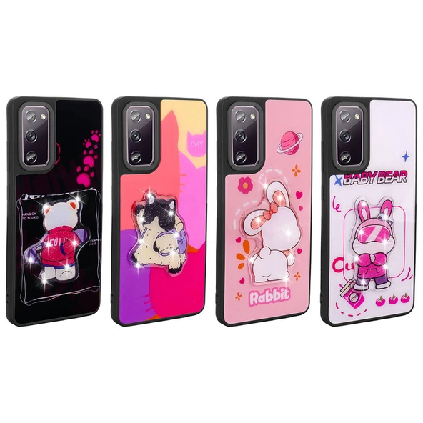 Galaxy S20 FE Kılıf Parlayan Kabartmalı İkonik Figürlü  Amas Silikon Kapak - Resim 7