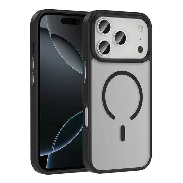 Apple iPhone 17 Pro Max Kılıf M-safe Şarj Özellikli Mat Arka Yüzey Zore Sio Kapak - 1