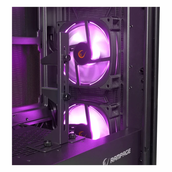Rampage Vanguard V2 Black USB 3.2 RGB eATX Mid Tower Siyah Kasa - Resim 7
