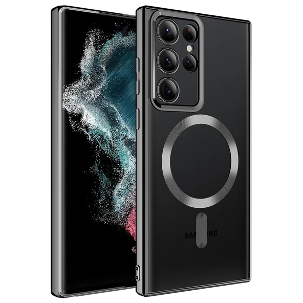 Galaxy S22 Ultra Kılıf M-safe Wireless Şarj Özellikli  Setro Silikon - Resim 2