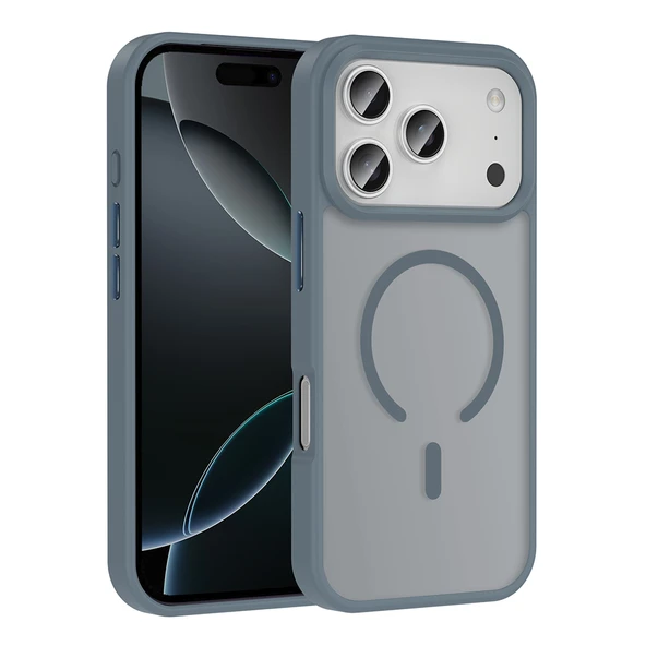 Apple iPhone 17 Pro Max Kılıf M-safe Şarj Özellikli Mat Arka Yüzey Zore Sio Kapak - 1