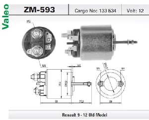 MARŞ OTOMATİĞİ-VT-12V-R.9/5/ESPACE/MEGANE 2D.CIFT FIS (540)-105254 - ZM-593 ürün görseli