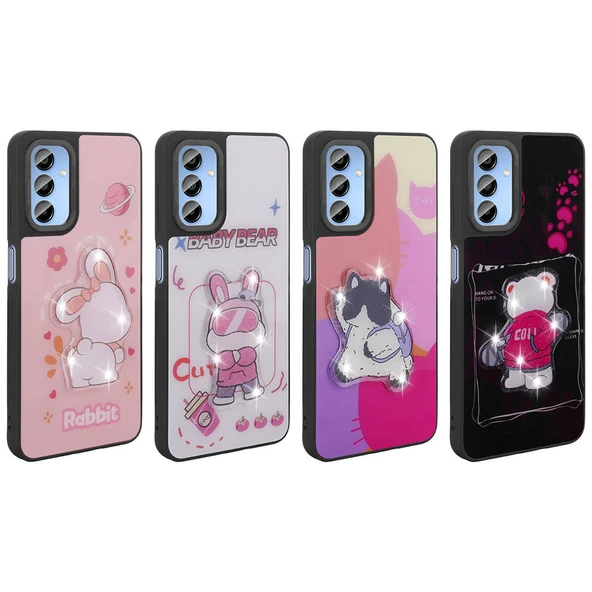 Galaxy A15 Kılıf Parlayan Kabartmalı İkonik Figürlü  Amas Silikon Kapak - Resim 3