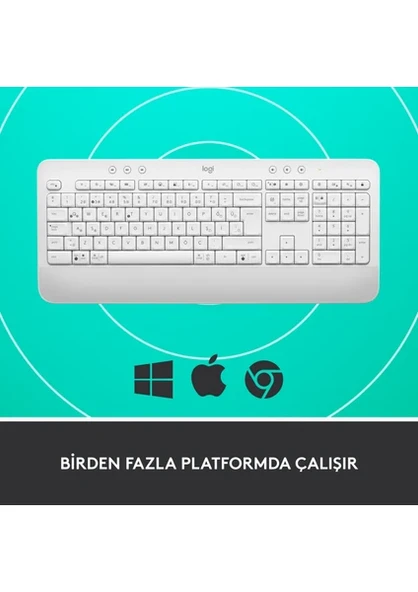 Logitech Signature K650 Tam Boyutlu Kablosuz Türkçe Q Klavye, Beyaz 920-010973 - 6