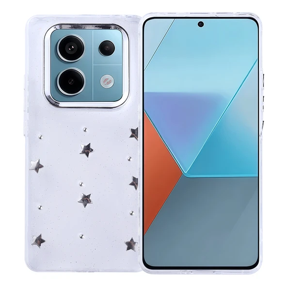 Xiaomi Redmi Note 14 Pro 4G Kılıf Airbag Tasarımlı Simli Şeffaf  Kutup Kapak ürün görseli