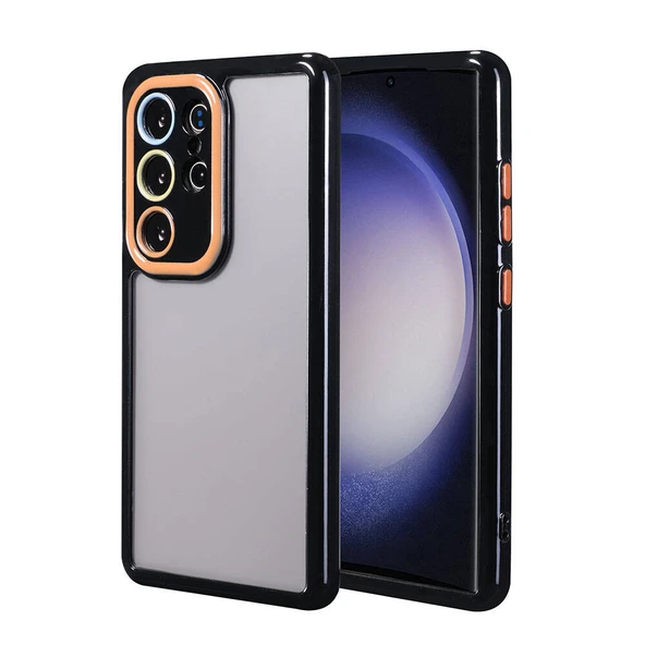 Galaxy S23 Ultra Kılıf Kamera Korumalı Renkli Kenar ve Çerçeve Tasarımlı  Vitamin Kapak ürün görseli