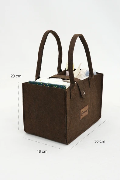 mordesign Taşınabilir Keçe Çanta Yenidoğan Alt Açma, Kadın Çantası, Ev & Seyahat Düzenleyici Organizer Kahve - 4