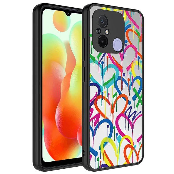 Xiaomi Redmi 12C Kılıf Aynalı Desenli Kamera Korumalı Parlak  Mirror Kapak ürün görseli