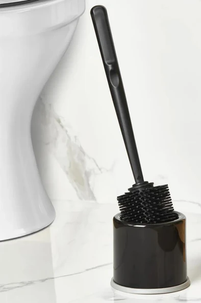 Silikon Başlıklı Klozet Fırça Takımı Yuvarlak, Klozet Banyo WC Tuvalet Temizlik Fırça Seti - Resim 10