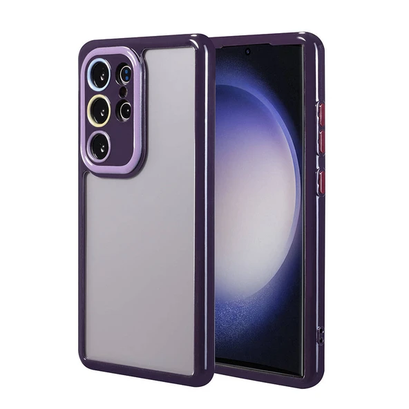 Galaxy S23 Ultra Kılıf Kamera Korumalı Renkli Kenar ve Çerçeve Tasarımlı  Vitamin Kapak ürün görseli