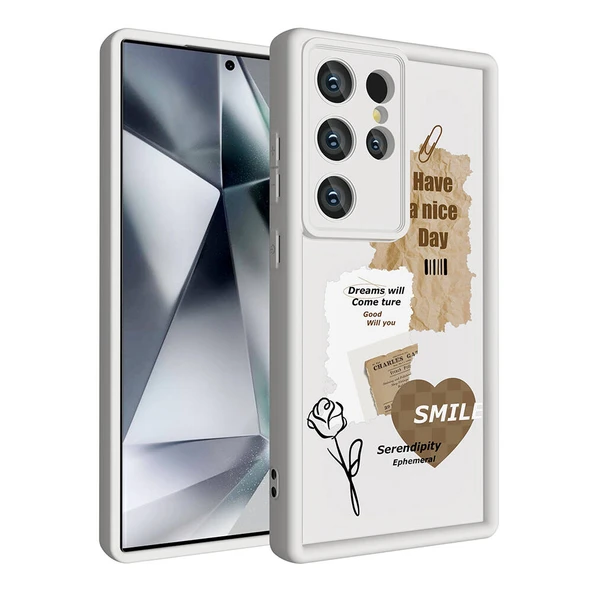 Galaxy S23 Ultra Kılıf Kamera Korumalı Baskılı Arka Yüzey  Klas Kapak - Resim 3