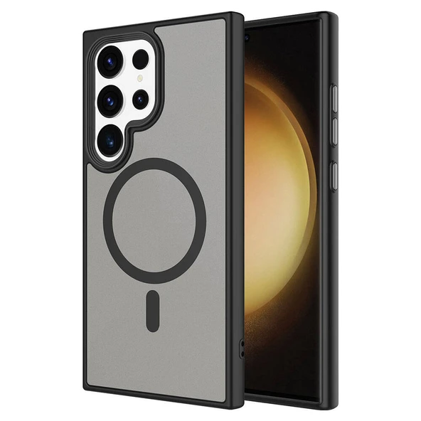 Galaxy S24 Ultra Kılıf Sert PC Arka Yüzey Wireless Şarj Özellikli  Flet M-safe Kapak ürün görseli