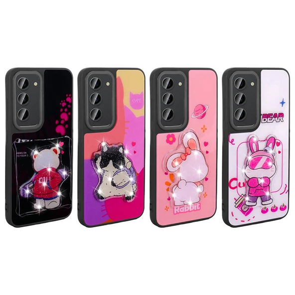 Galaxy S23 Kılıf Parlayan Kabartmalı İkonik Figürlü  Amas Silikon Kapak - Resim 3