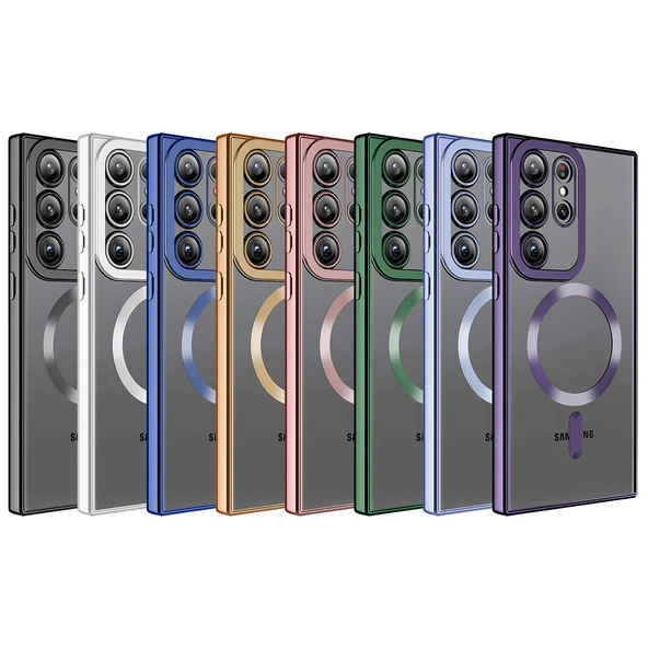 Galaxy S23 Ultra Kılıf M-safe Wireless Şarj Özellikli  Setro Silikon - Resim 3