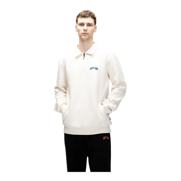 Erkek Sweatshirt Diez Si̇yah Yarım Fermuarlı - Resim 7