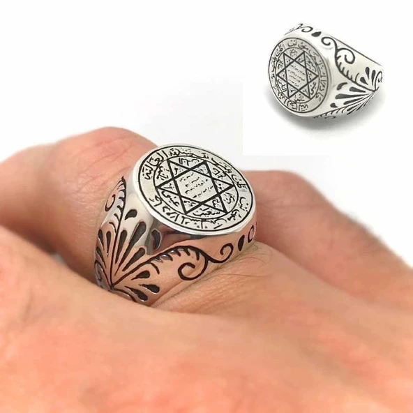 Supertrend Gümüş Süleyman Mührü Erkek Yüzük - Resim 2