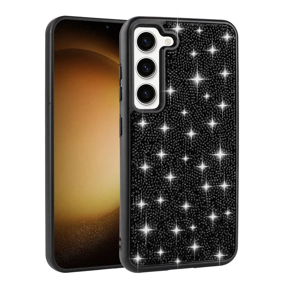 Galaxy S23 Kılıf Parlak Taşlı Tasarım  Pırlanta Kapak - Resim 2