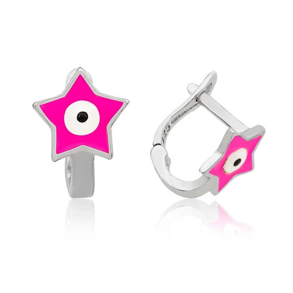 Supertrend Gümüş Pembe Yıldız Çocuk Küpesi - Resim 2