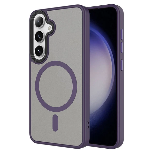 Galaxy S24 Kılıf Sert PC Arka Yüzey Wireless Şarj Özellikli  Flet M-safe Kapak ürün görseli