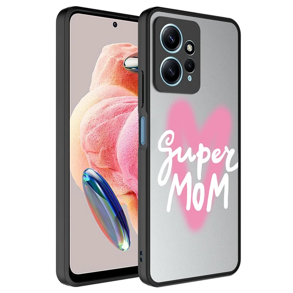 Xiaomi Redmi Note 12 4G Kılıf Aynalı Desenli Kamera Korumalı Parlak  Mirror Kapak - Resim 2