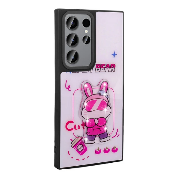 Galaxy S23 Ultra Kılıf Parlayan Kabartmalı İkonik Figürlü  Amas Silikon Kapak - Resim 6