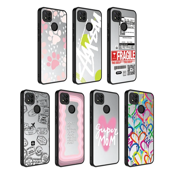 Xiaomi Redmi 10A Kılıf Aynalı Desenli Kamera Korumalı Parlak  Mirror Kapak - Resim 3