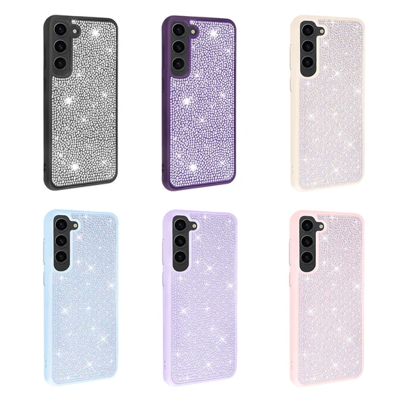 Galaxy S23 Kılıf Parlak Taşlı Tasarım  Ston Kapak - Resim 3