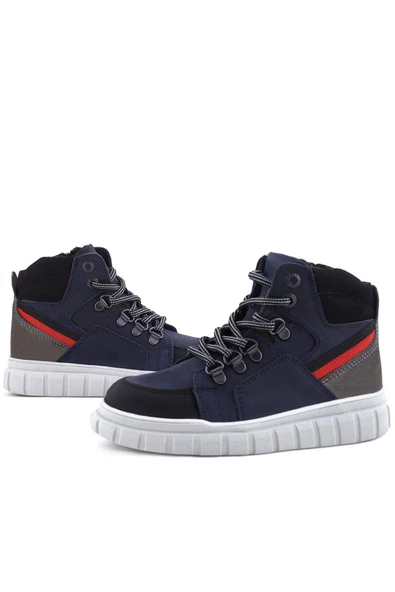 Rakerplus Hakiki Deri Lacivert Fermuarlı Erkek Çocuk Bot - Resim 8